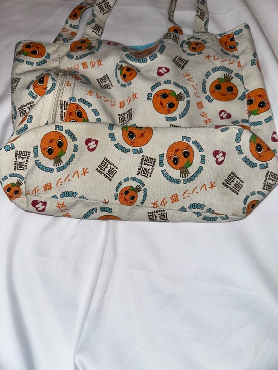 Vintage Harajuku Lovers Orange County Girl Canvas Tote Bag Y2K Kawaii - Picture 5 of 5